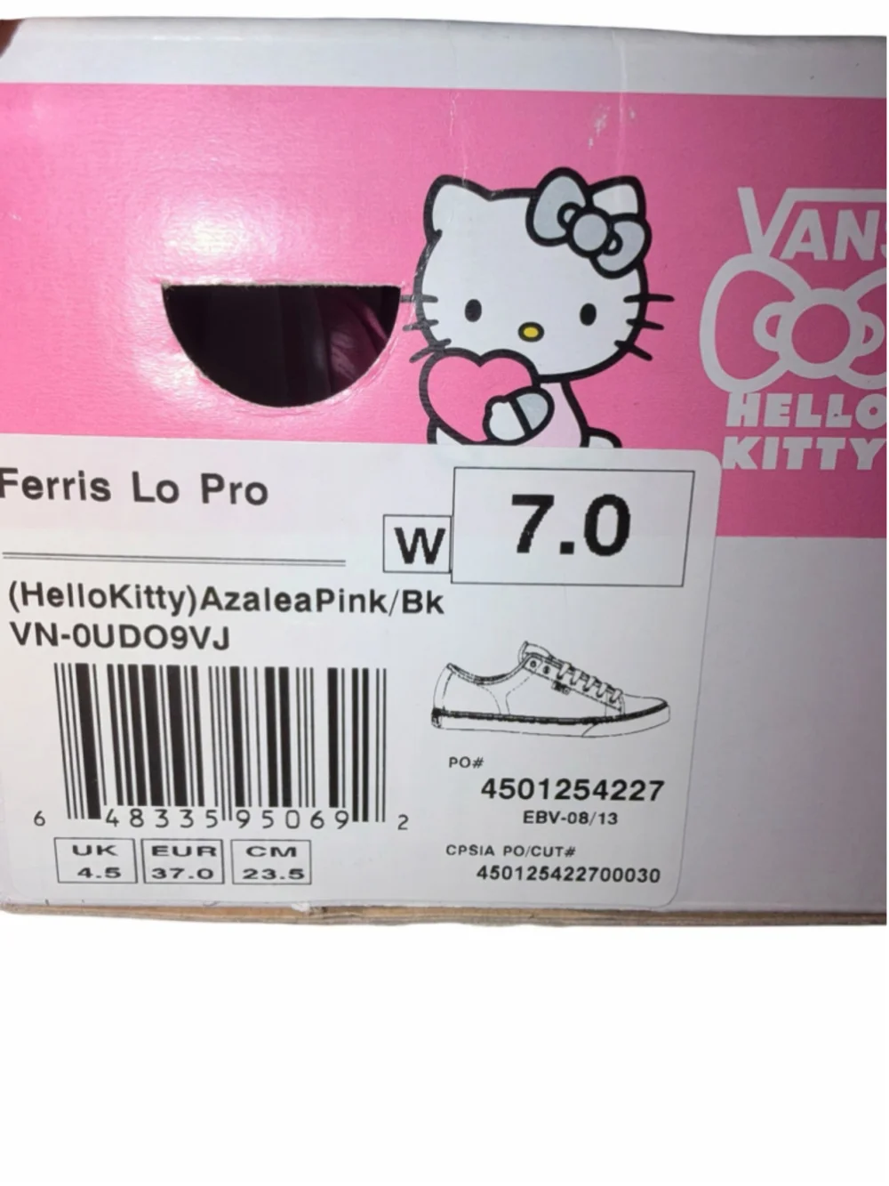 Women's Vans Hello Kitty Sneakers Size 7 Pink Zebra Print